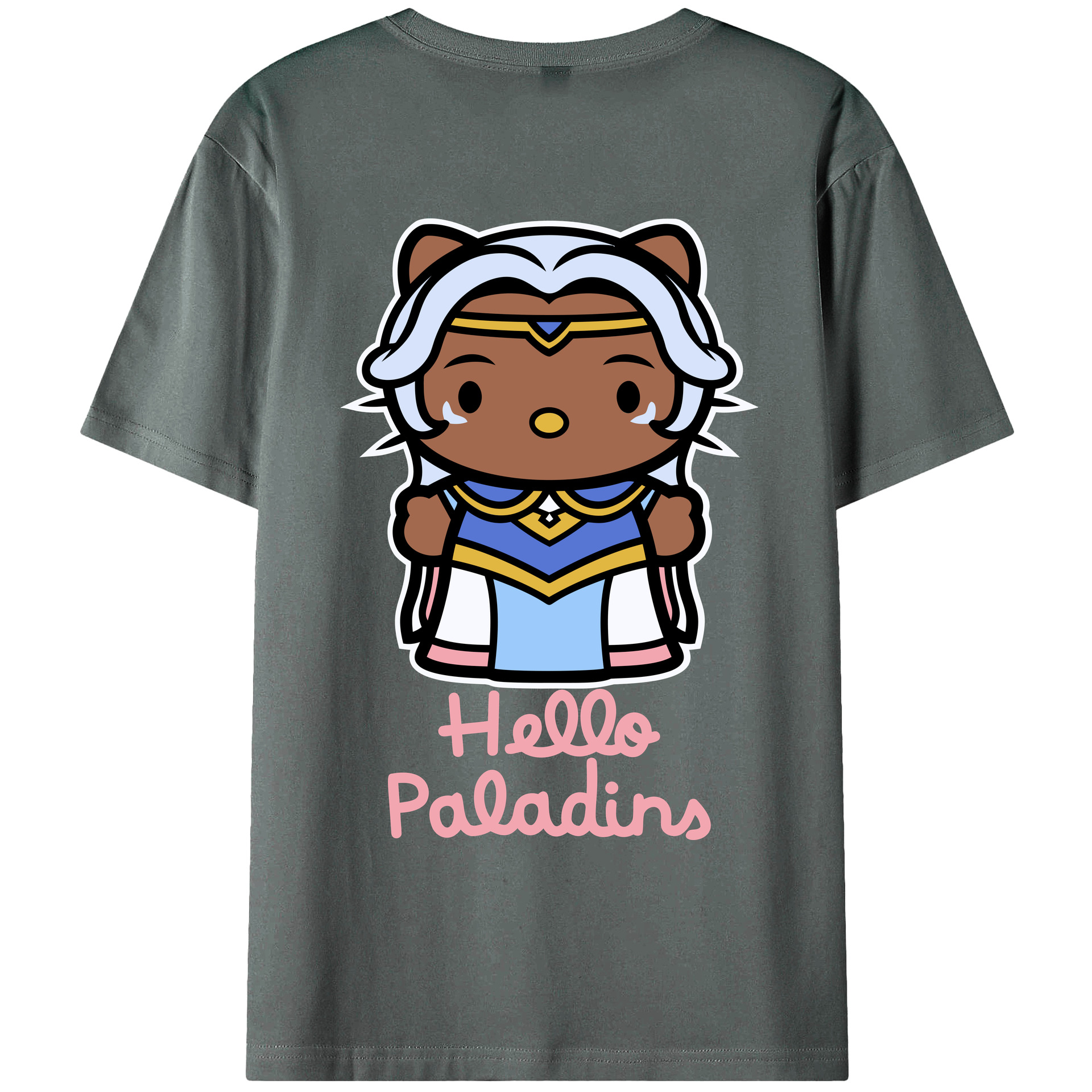 （画像用） Hello Kitty ハローキティ 綿100％ メンズ半袖Tシャツ（バックプリント） 通気性